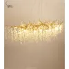Lustres nórdicos lustre de cristal iluminação sala estar longo/redondo luxo pendurado lâmpadas ramo alumínio para 220v