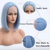 Hete kanten pruiken blauw korte rechte bob front pruik synthetische wgis voor zwarte vrouwen blond roze orang cosplay lolita natuurlijk frontaal haar 221216