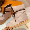 2023 Designer Paris Pillow Comfort Ankle Boots Nylon Canvas Laces Nappa Leather Mules Classic Snow Quilted Booties Fabric Linings Winter Sneakers Size 35-41