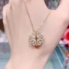 Pendant Necklaces Love Clover For Women Couple Pendants Gold Plated Choker Trend Retro O Chains Jewelry Aesthetic Valentines Day Gifts