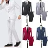 Suits Men Men Slim Fit Business Leisure One Button Formal dwuczęściowy garnitur na wesele pana młodego