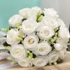 Fleurs décoratives bouquet de mariée artificielle Rose fleur mariage avec des rubans pour la mariée demoiselles d'honneur cadeau fête église