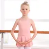 Justaucorps de danse de ballet professionnel pour enfants avec jupe jarretelle body une pièce pour filles vêtements de pratique C22203