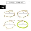 Anklets 4Pcs/Set Bohemian Style Anklet Star Decor Ankle Bracelet Chain Braided Rope Jewelry Accessories For Hawaii Beach Party