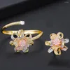 Collier Boucles D'oreilles Ensemble GODKI De Luxe Fleurs Bracelet Anneau Ensembles De Mode Dubaï Argent De Mariée Pour Les Femmes De Mariage Brincos Para As Mulheres 2023