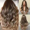 water wave wig middle part