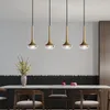 Pendant Lamps Dining Room Lamp Modern Minimalist Glass Restaurant Bar Table Nordic Luxury Long Line Chandelier Single Head