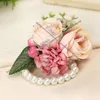 Decorative Flowers Korean Wrist Corsage Bridesmaid Sisters Hand Artificial Bride For Wedding Dancing Party Decor Bridal Prom