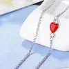 Pendentif Colliers Sweet Red Heart Collier Charme Femmes Mariage Clavicule Chaîne Bijoux Romantique Saint Valentin Cadeaux