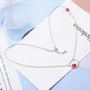 Hänge halsband sött rött hjärta halsband charmiga kvinnors bröllopsklavikelkedja smycken romantiska valentins presenter