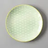 Plates 8 Inch Underglaze Ceramic Dinner Round Dessert Cake Dish Japanese Serving Platter Steak Container Kitchen Dinnerware