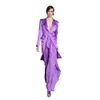 Purple Mother Of The Bride Pants Suits Women Custom Made Loose Pants Evening Party Formal Birthday Work Wear 2 Pieces