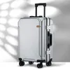 Чемоданы модные чемоданы на колесиках 20 "22" 24 "26" дюймов бренд чемодан мужчины алюминиевая рама путешествия дамы