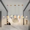 Hanglampen Postmodern kleurrijke glaslicht coffeeshop el bar cobblestone luminaire ophanging persoonlijkheid koord verstelbaar