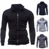 Mäns jackor Top Stylish Slim-Montering Pure Color Sweatshirt Simple Men Coat Full Sleeve for Sports