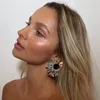 Boucles d'oreilles pendantes 2023 tendance métal multicolore strass tournesol géométrie fête de mariage brillant bijoux femmes accessoires