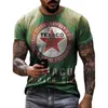 Camisetas masculinas camisetas masculinas Vintage Print 3D Castrol Print Short Sleeve Letter Tops Fashion Oil Tam camise