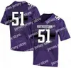 Ropa de fútbol americano universitario Thr Camisetas universitarias de la NCAA Northwestern 25 Isaiah Bowser 88 Bennett Skowronek 18 Clayton Thorson 28 Jeremy Larkin Stit de fútbol personalizado