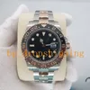 Mens watch Rose Gold 40mm Black Dial Ceramic Bezel Asia 2813 Movement Watches Men Sapphire Glass Super Factory Stainless Steel Bracelet Sport Wristwatch