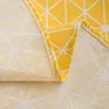 Nappe Jaune Géométrique Nappe Ronde Coton Et Lin Impression Moderne Simple Drapé