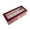 Watch Boxes 5 Slots Display Wood Storage For CASE With Lock Organiser