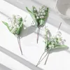 Dekorativa blommor Vackra Pure White Bell Orchid Plastic Artificial Arrangement Supplies Home Decor Fake Plants Party Gifts