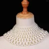 Hänghalsband Imitation Pearl Necklace Bib Choker justerbar för mamma/fru/syster