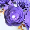 Decorative Flowers Handmade Purple Rose DIY Paper Leaves Set For Party Wedding Backdrops Decorations Nursery Wall Deco Video Tutorials