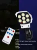 IP65 77 caméra LED lumières solaires capteur de mouvement lampe murale extérieure Rechargeable réglable Rotation LED projecteur pour jardin de rue