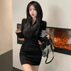Robes décontractées Robe Y2K Mini pour femmes 2023 Vêtements Automne Sexy Vêtements de mode coréenne Femmes Gothique Kawaii Sweats à capuche à manches longues