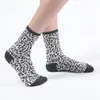 Chaussettes en coton imprimé léopard pour homme et femme, couleur neutre, chaudes, douces et confortables, collection automne-hiver 2023, # VD107