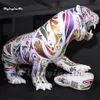 Large White Inflatable Tiger Model Parade Animal Mascot Balloon Artistic Air Blow Up Fierce Tiger Statue Replica For Event