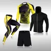 Herrspårar män sportkläder kompression sport kostymer snabb torr löpning set kläder joggar tränar gym fitness jacka set