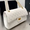 9A Quality Channel CF 2.55 Borsa a tracolla Pelle di agnello Trama di elefante Donna Designer di lusso Classica Catena in argento dorato Borsa a tracolla da donna Vintage 26CMh