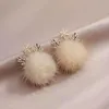 Dangle Earrings Cute Christmas Snowflake Elk Plush For Women Girls Korean Fashion Fur Ball Drop Earring Statement Trendy Jewelry