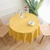 Nappe Jaune Géométrique Nappe Ronde Coton Et Lin Impression Moderne Simple Drapé