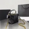 Högkvalitativ svart tygväskor stor kapacitet denim quiltad designer shoppare väska handväska kvinna mode axel väska messenger retro 295q