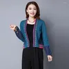 Vêtements ethniques Style chinois Femmes Manteau Coton Broderie Patchwork Cardigan Rétro Vintage Chemise Dames Tops TA1580