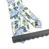 Noeuds papillon Style Floral imprimé 6 cm cravate bleu vert violet maigre coton cravate pour hommes femmes mariage fête costumes chemise accessoire