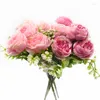 Decorative Flowers 1 Bundle Artificial Peony Bouquet Home Decor Wedding Bonsai Diy Christmas Indoor Furnishings Scrapbooking For Flower