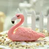 Figurines décoratives 2 pièces/paire figurine flamant rose animaux mignons ornements fée jardin Miniatures décor de terrarium accessoires de décoration de la maison