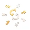 Naszyjniki wiszące 300pcs Crescent Moon Mini Star Charms Dangle Kolczyki Bransoletka