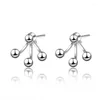 Stud Earrings Simple Design Personality Beads Silver Plated Jewelry Triangle Claw Exquisite Women XZE071