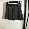 College Style Women Dress Gray Black Short Pleated Skirt Sexy Skirt with Lining