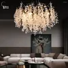 Lustres lustre nordique éclairage en cristal salon lampes suspendues de luxe longues/rondes branche en aluminium pour 220V