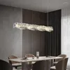 Chandeliers Postmodern LED Crystal Rectangle Chandelier Lighting Lustre Suspension Luminaire Lampen For Dinning Room