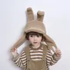 Basker vinter baby hatt mode upprätt öron hattar för flickor pojkar mjuk polär fleece cap barn utomhus varmt barn