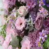 Decoratieve bloemen Luxe Purple Hydrangea Fuchsia Rose 5D Bloemarrangement Wedding Achtergrond Boog repetitie Banquet Props