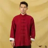 Ethnische Kleidung Kragen Traditionelle Chinesische Für Männer Jacke Jahr Kleidung Retro Bluse Hemd Stil Tai Chi Uniform