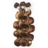 Extensions de cheveux brésiliens 100% naturels, couleur Piano P4/27, Body Wave, lisses et soyeux, 1 pièce/lot, 10-30 pouces